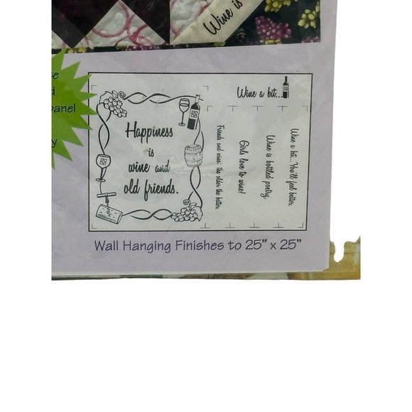 Wine A Bit Wall Hanging Pattern and Printed Panel Block Party Studios Inc - Picture 3 of 4